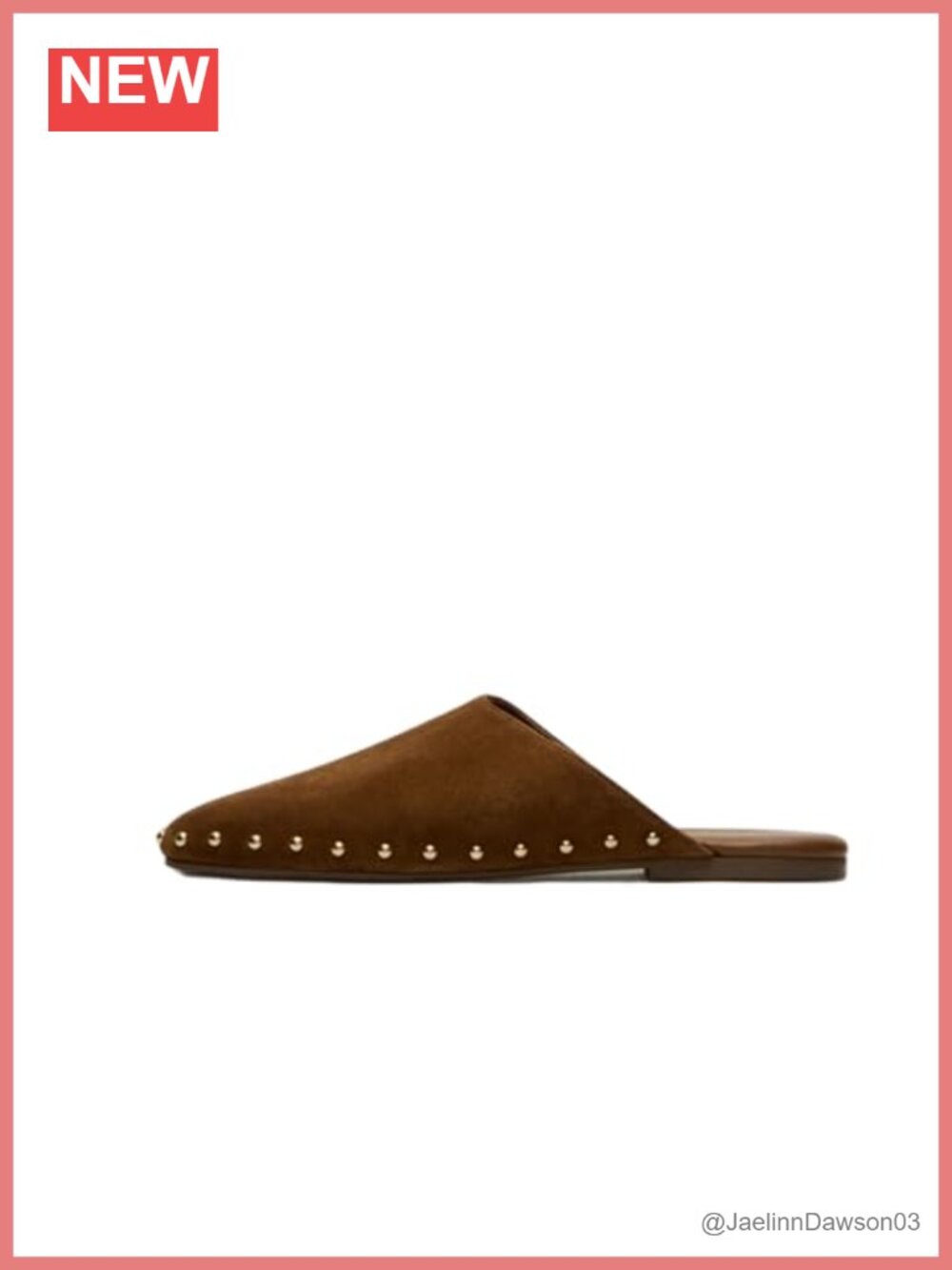 Studded Suede Mules for Women Round Toe Low Heel Backless Slip On Clogs